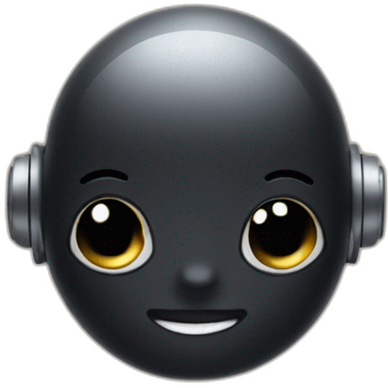 cute black robot face emoji