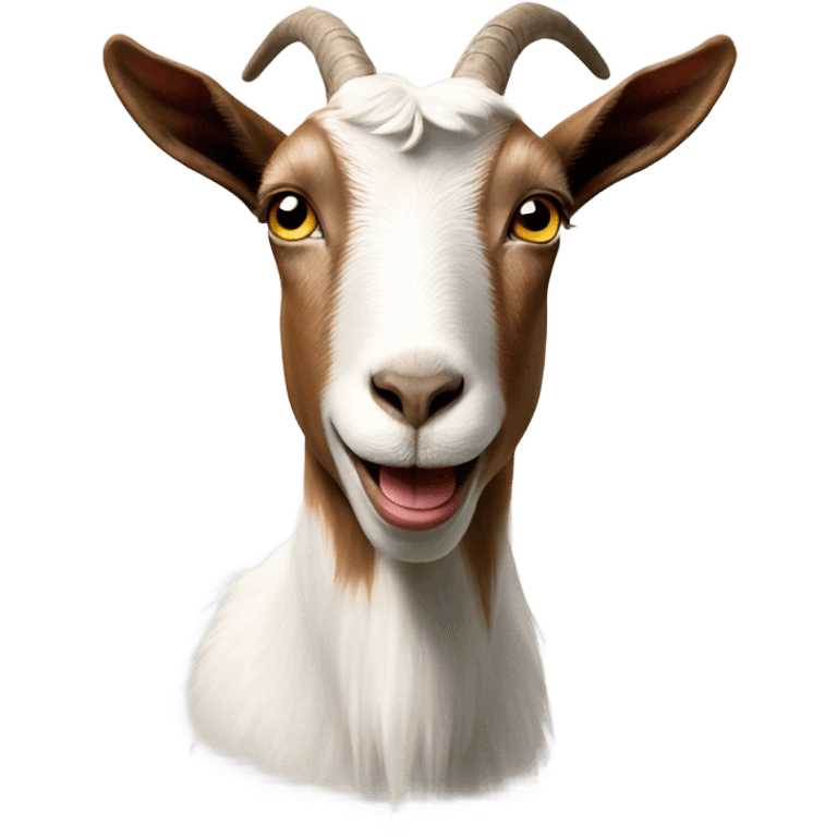 A goat with tongue out emoji