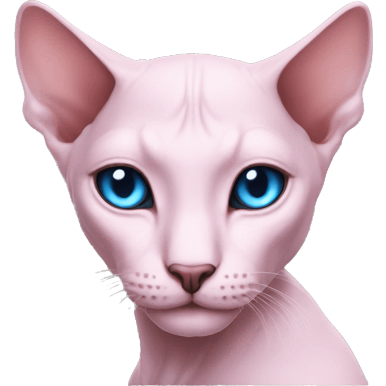 Pink-sphinx-kitty-blue-eyes emoji