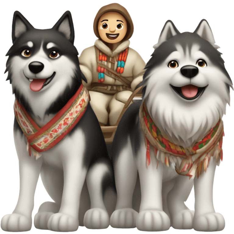 Eskimo on dogsled emoji