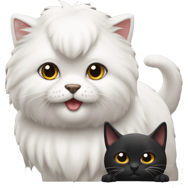 a Samojede and a Black-Withe Cat emoji