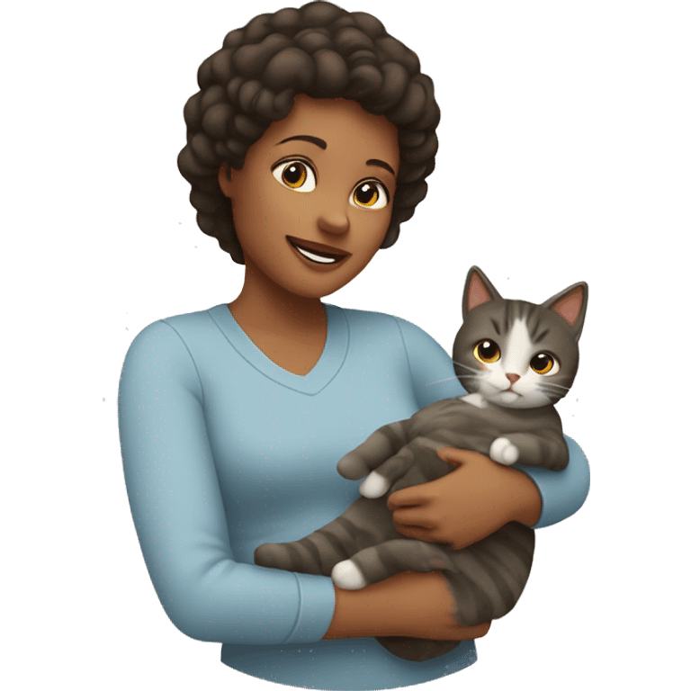 Mom with son and cat emoji