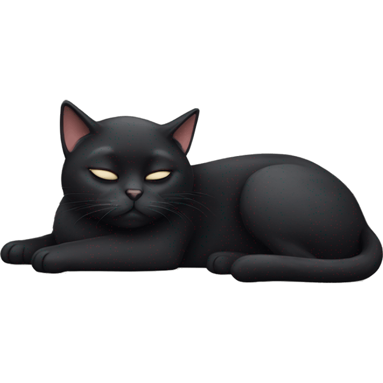 Sleepy black cat  emoji