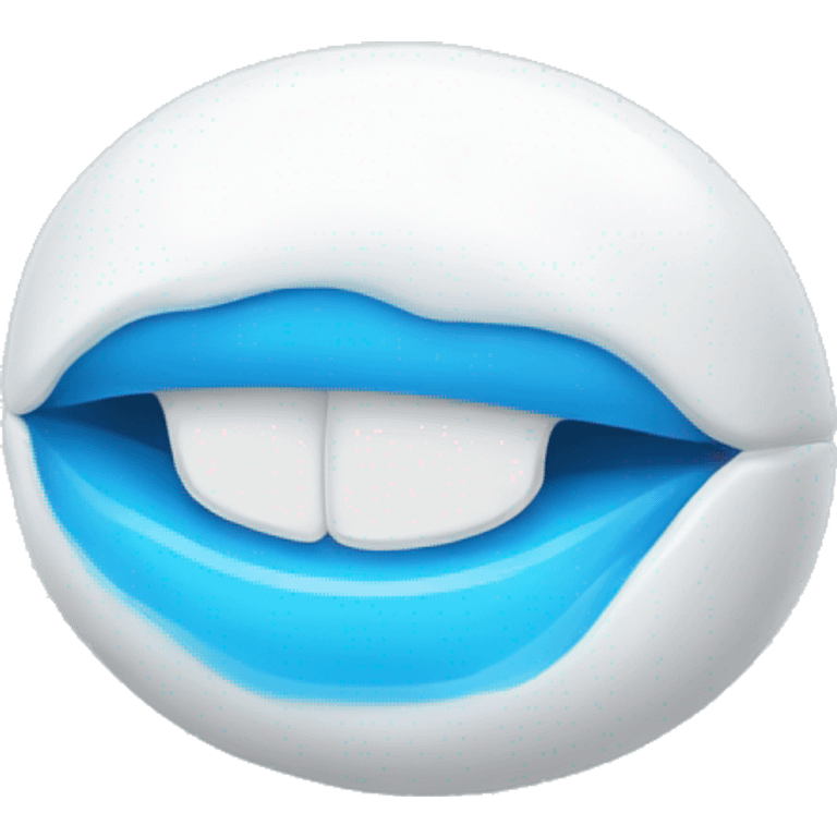 white and blue chewing gum emoji