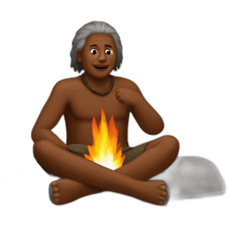 Aborigines sitting by the fire emoji