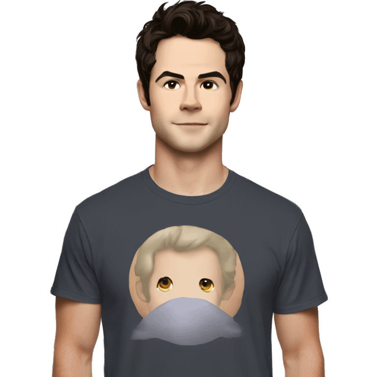 Dylan O'Brien wearing tee emoji