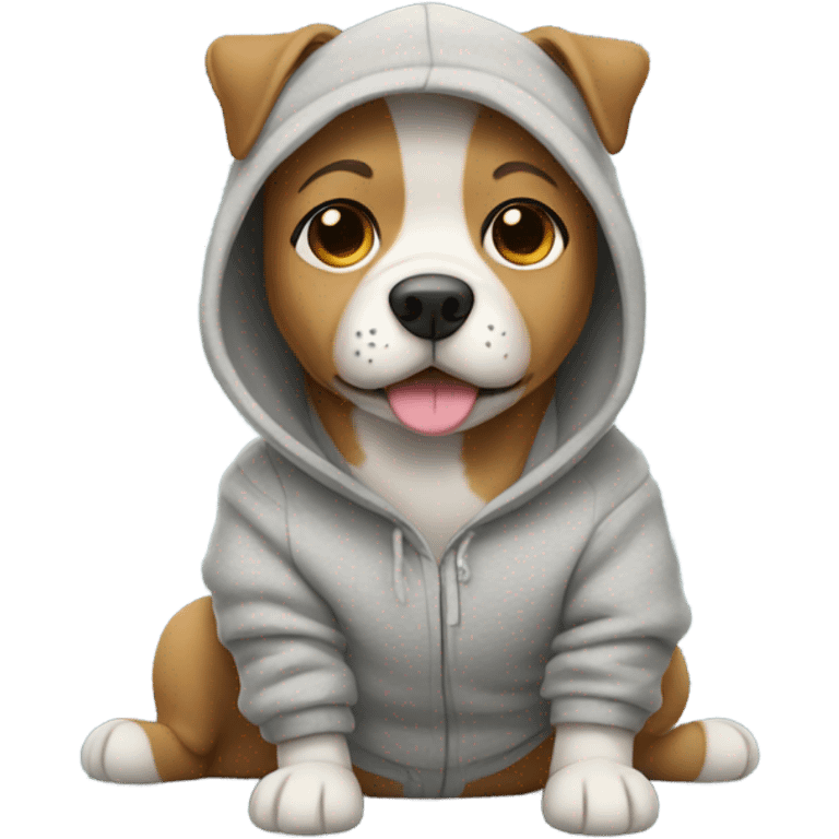 Dog wearing hoodie emoji