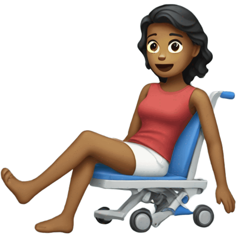 Women with broken leg emoji