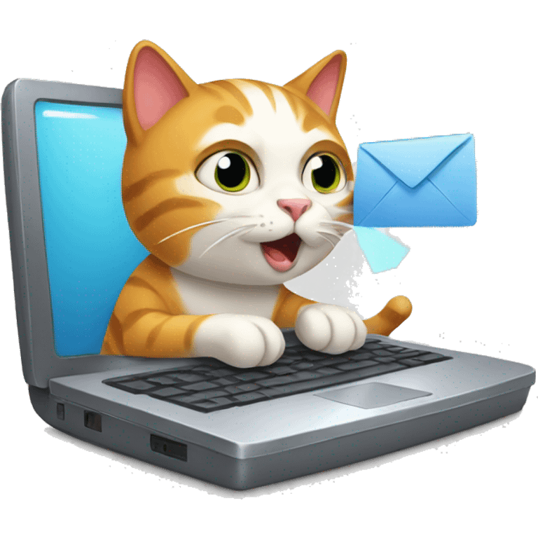 cat typing email emoji