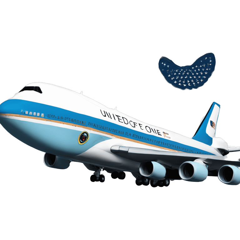 air force one with written on the side “United States of America” emoji