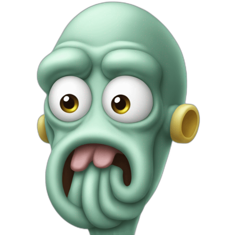 squidward sucking in his lips emoji