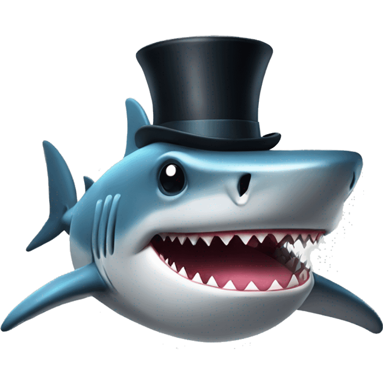 Shark with a top hat emoji