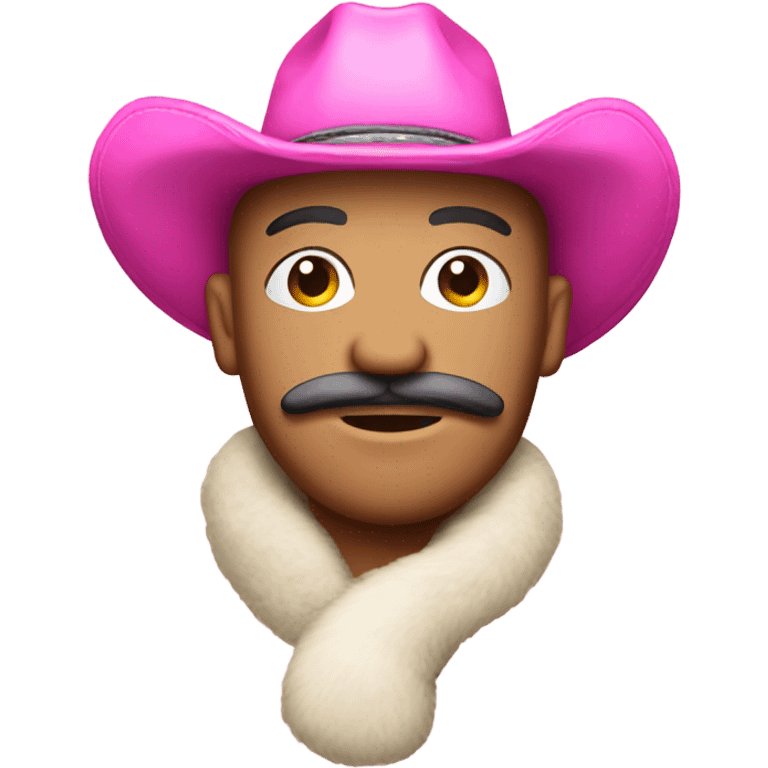 pink cowboy hat with fur emoji