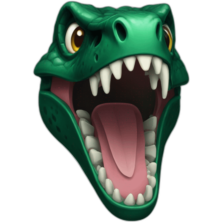 dark green raptor head scream emoji