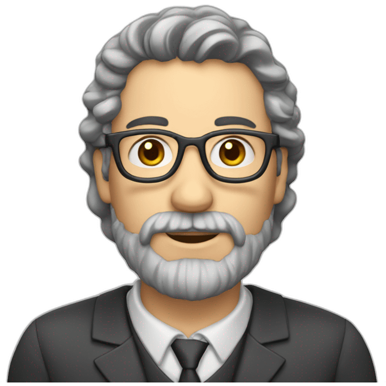 profesor con barba y calvo emoji