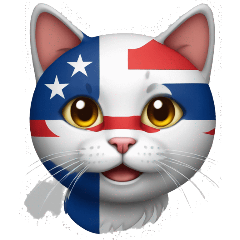 cat with the Chilean flag emoji