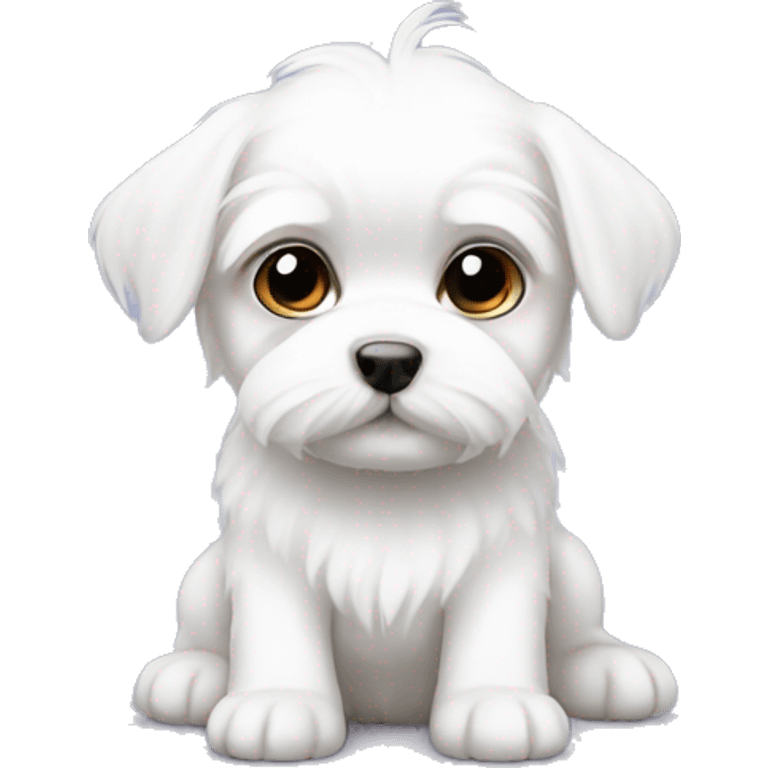 small baby dog white and maltese  emoji