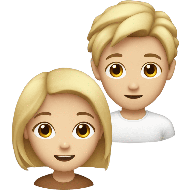 asian boy with cinnamon skin and white girl with blond hair  emoji