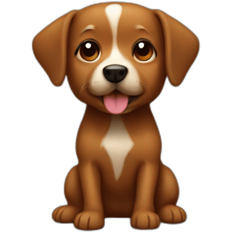 small brown dog enjoy emoji