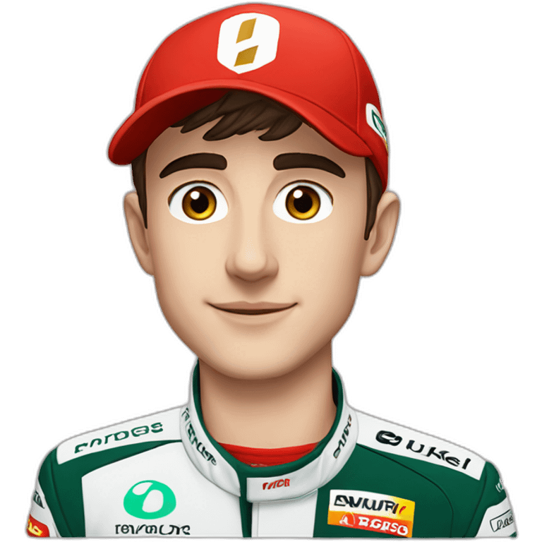 Charles Leclerc with a winning formula 1 cap emoji