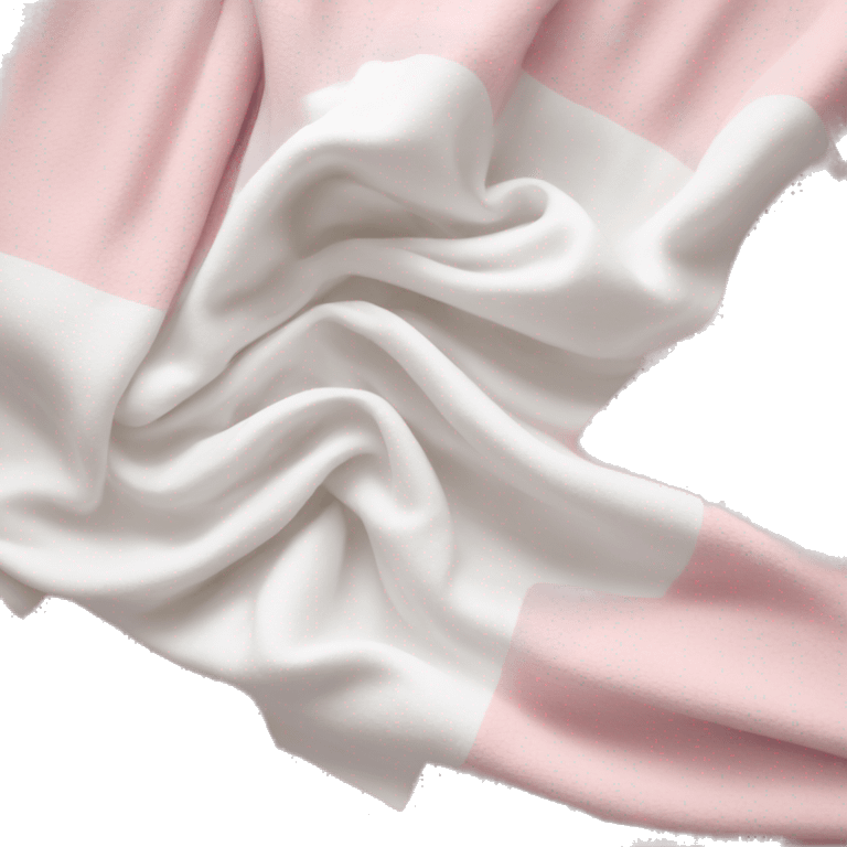 a folded up white and pink aesthetic blanket emoji