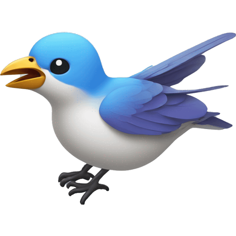 Swift bird in style of SwiftUI logo with voice coming out of its mouth emoji