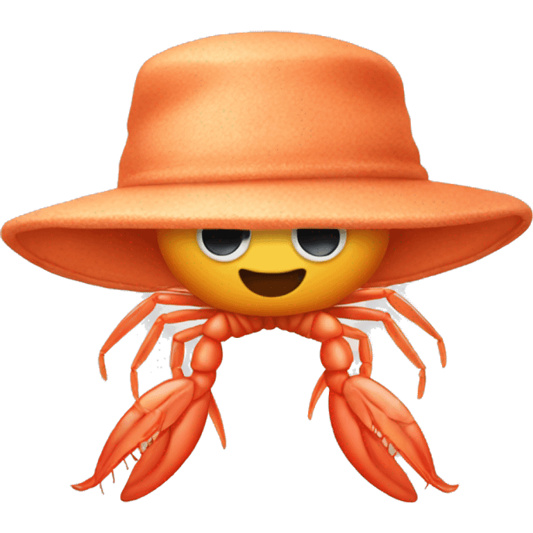 Shrimp with hat emoji