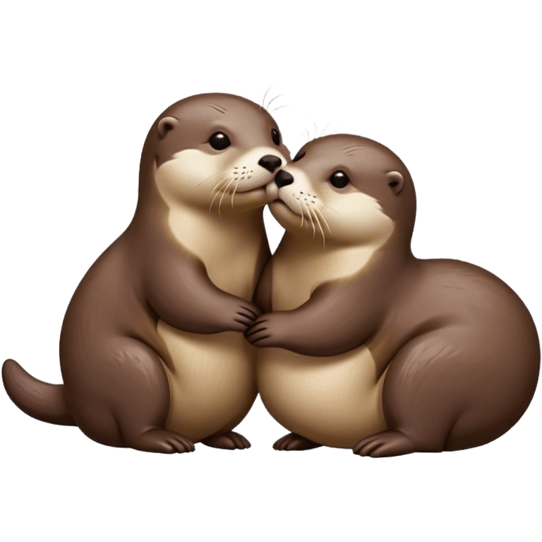 Kissing otters  emoji