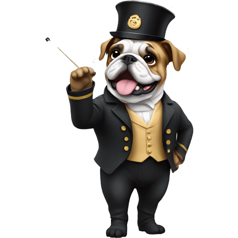 english bulldog conductor music emoji