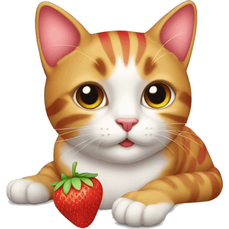 Cat strawberry emoji