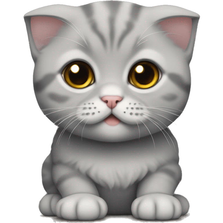 Gray Scottish fold kitten emoji