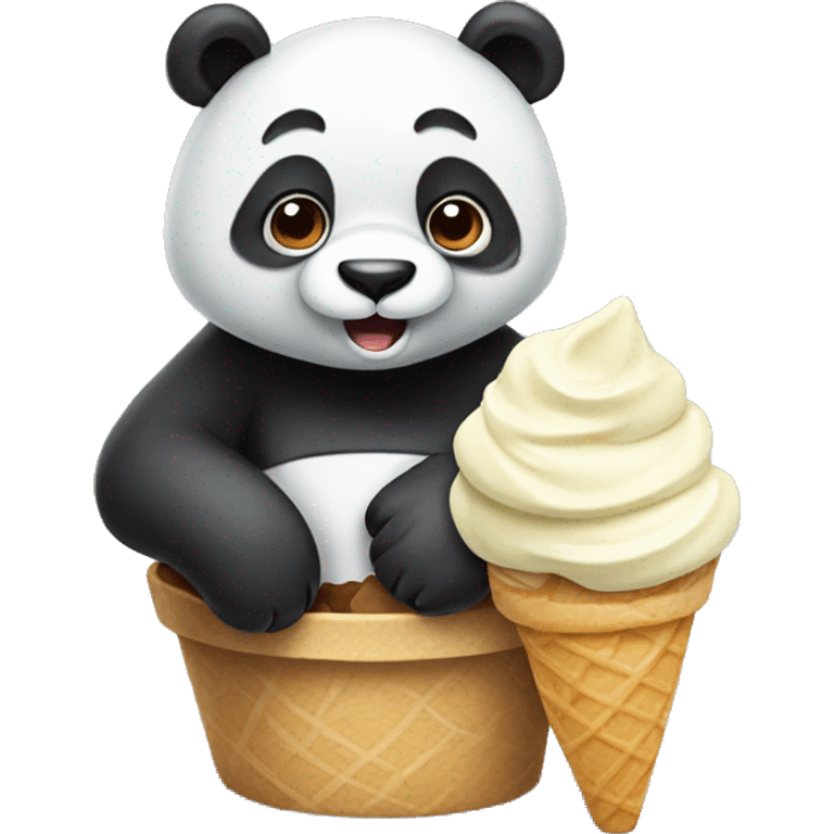 Panda eating ice cream emoji