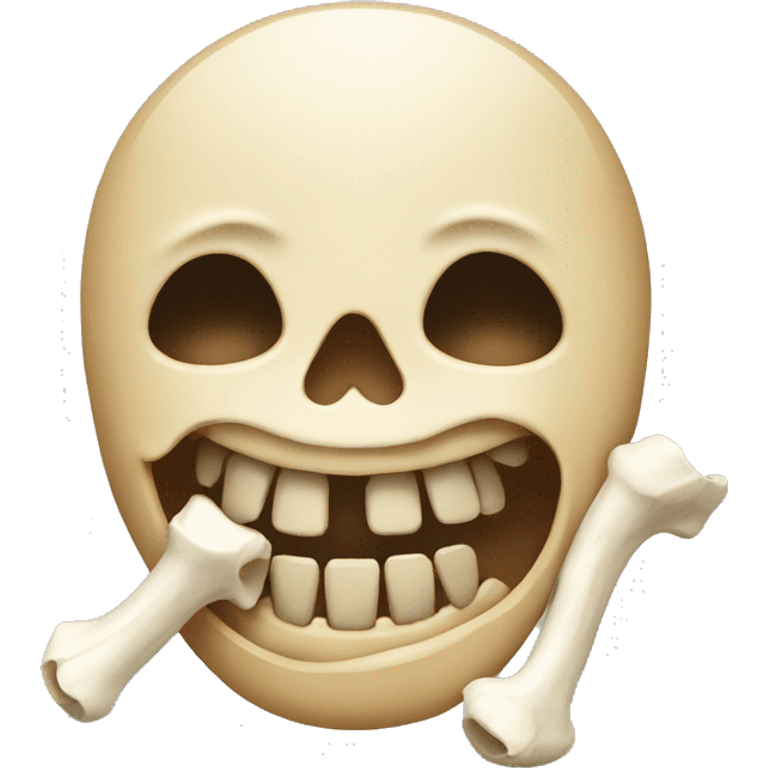 emoji with bone in its mouth emoji