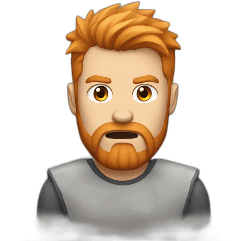 angry man with redblond hair undercut and beard emoji