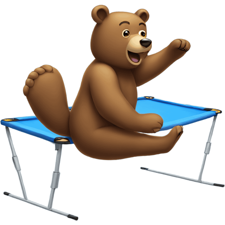 A bear on a trampoline  emoji