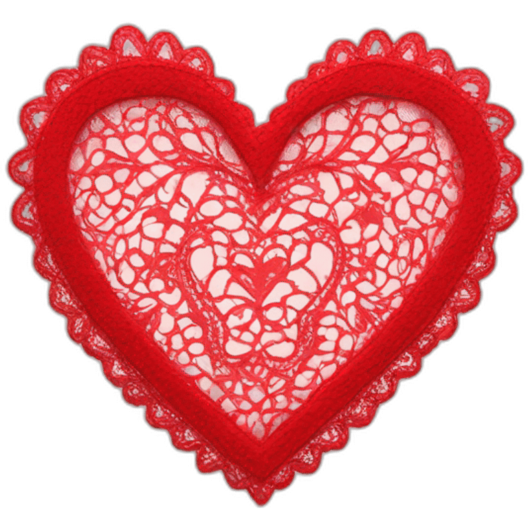 Red lace heart frame  emoji