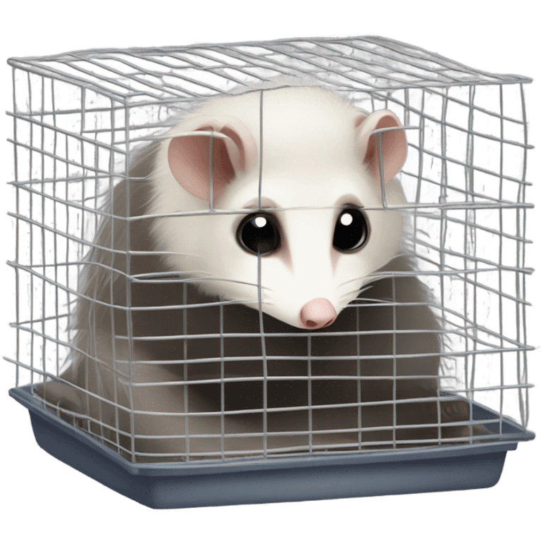 Sad Opossum in a cage emoji