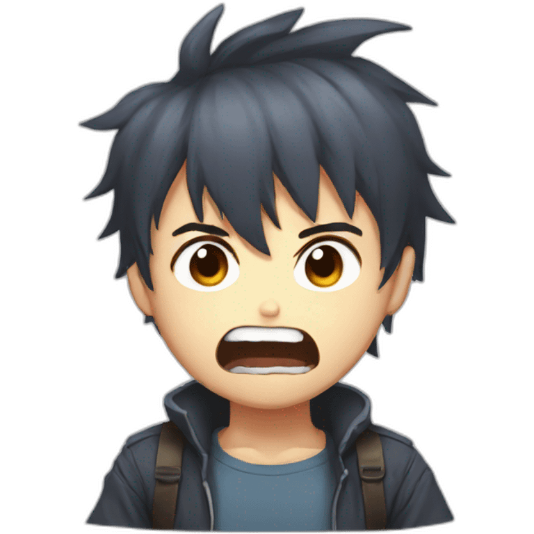 anime boy with angry face and angry teeth emoji