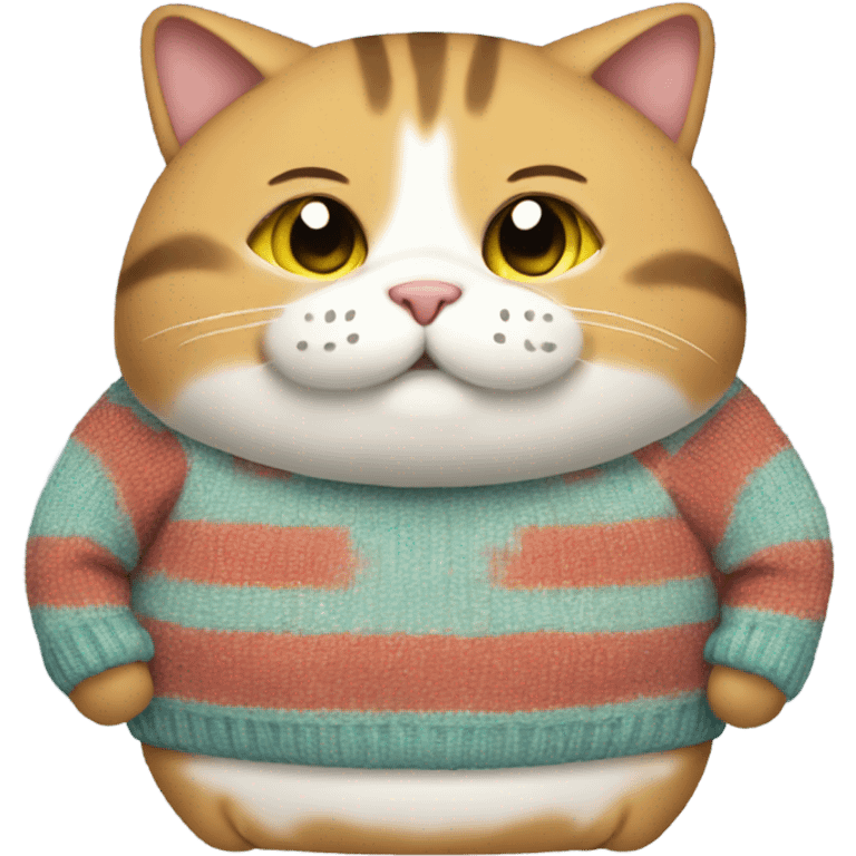 fat cat wearing a sweater  emoji