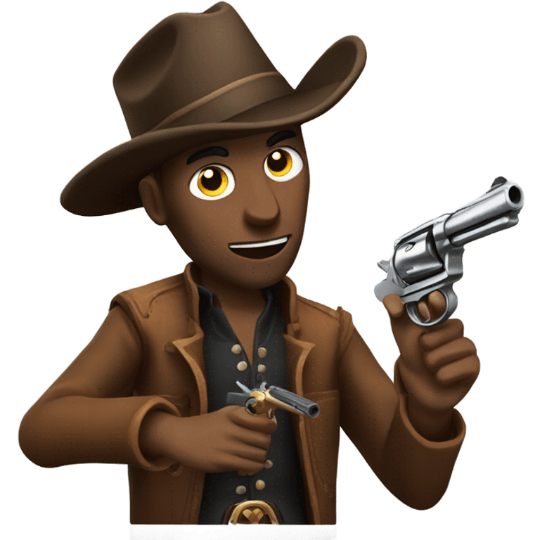 Cowboy shooting revolver  emoji