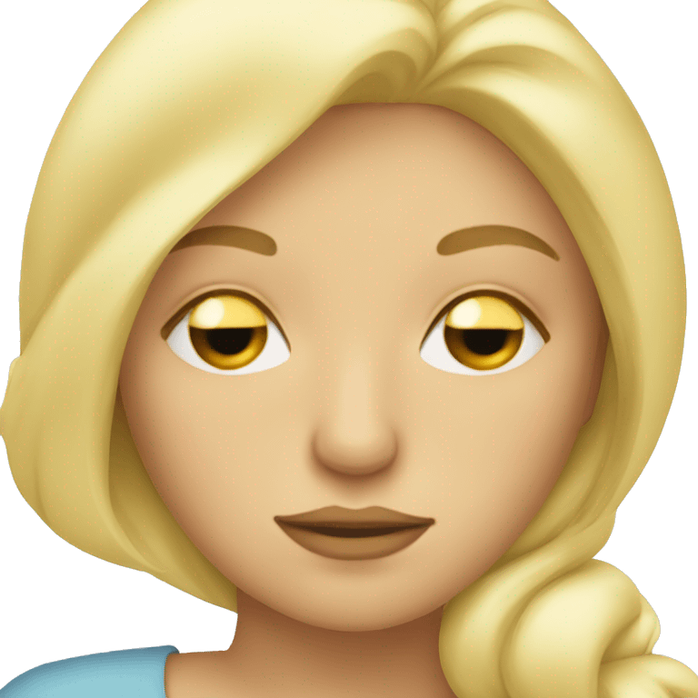 blonde woman sleeping long eyelashes emoji