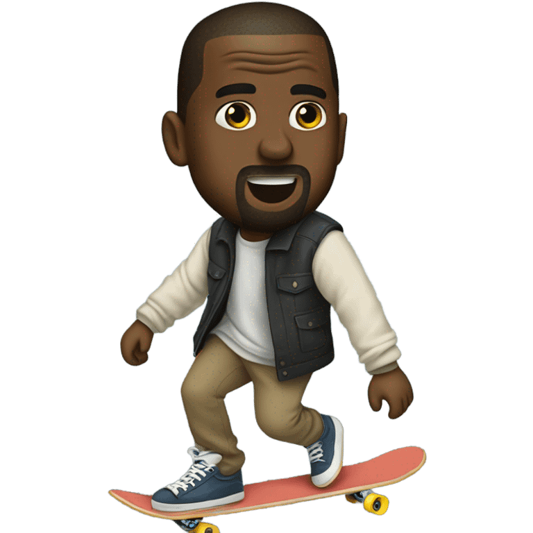 Kanye west riding a skateboard emoji