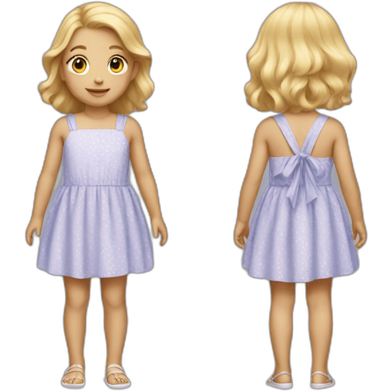 blonde hair young child in sundress emoji