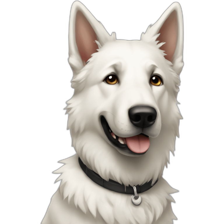 White shepherd in the office emoji