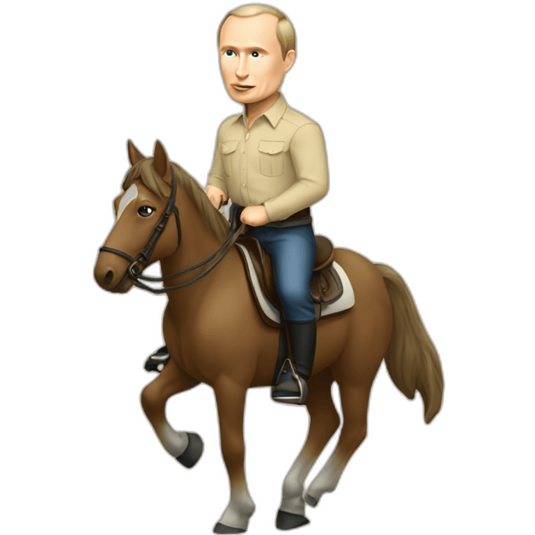 putin on horseback beige colored shirt emoji