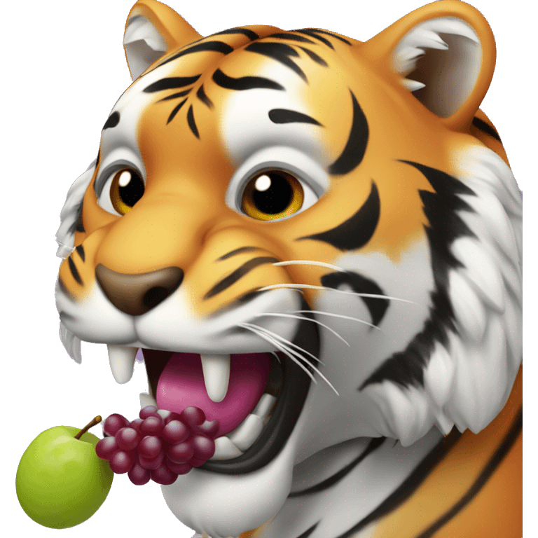 tiger eating a grape emoji