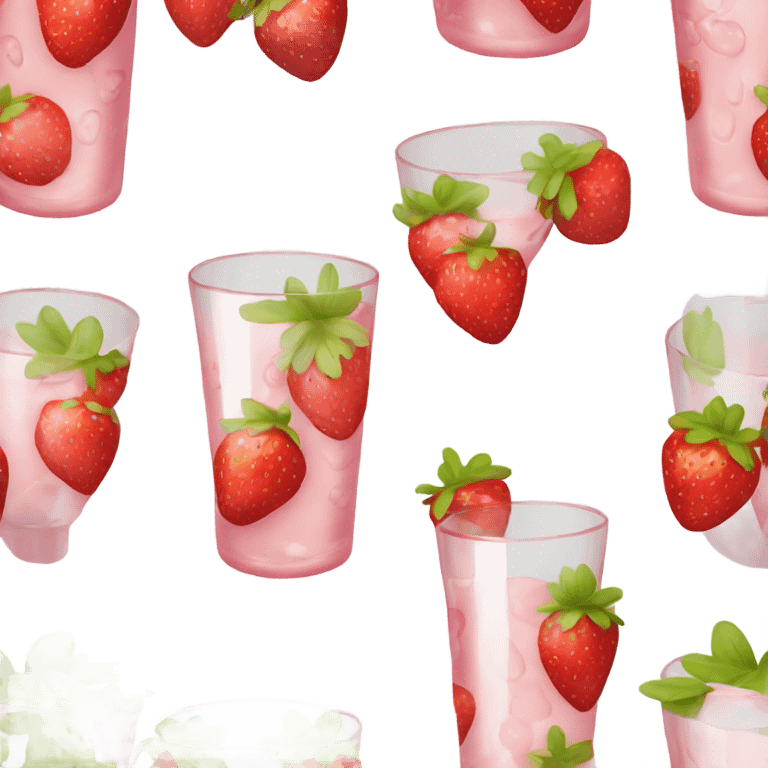 glass with strawberry pattern emoji