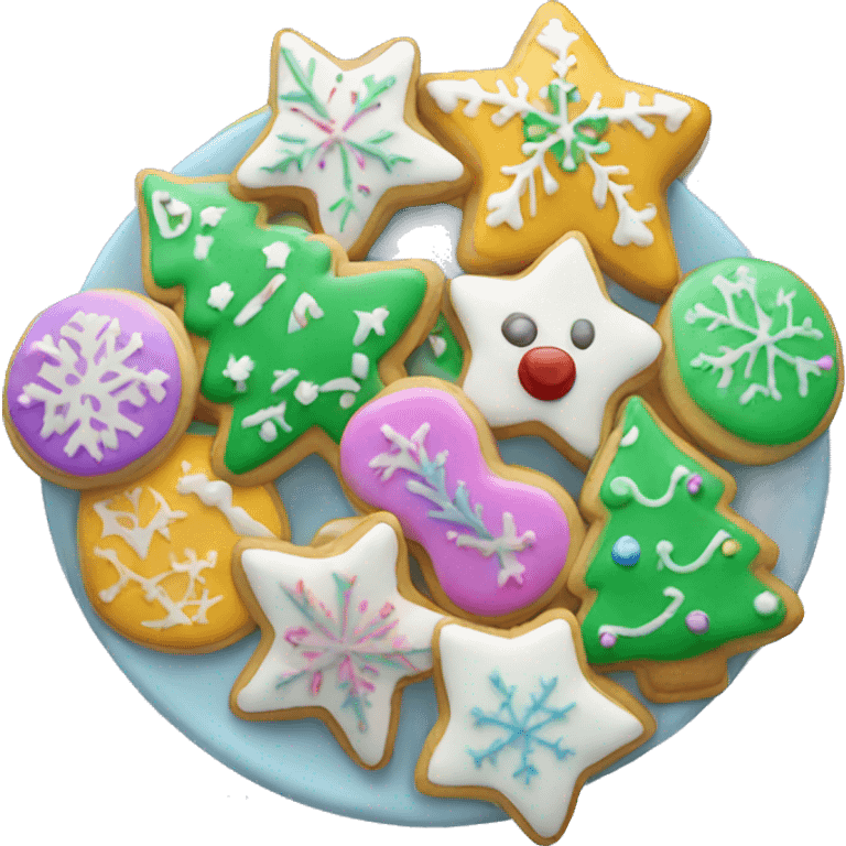 Colorful frosted Christmas cookies emoji