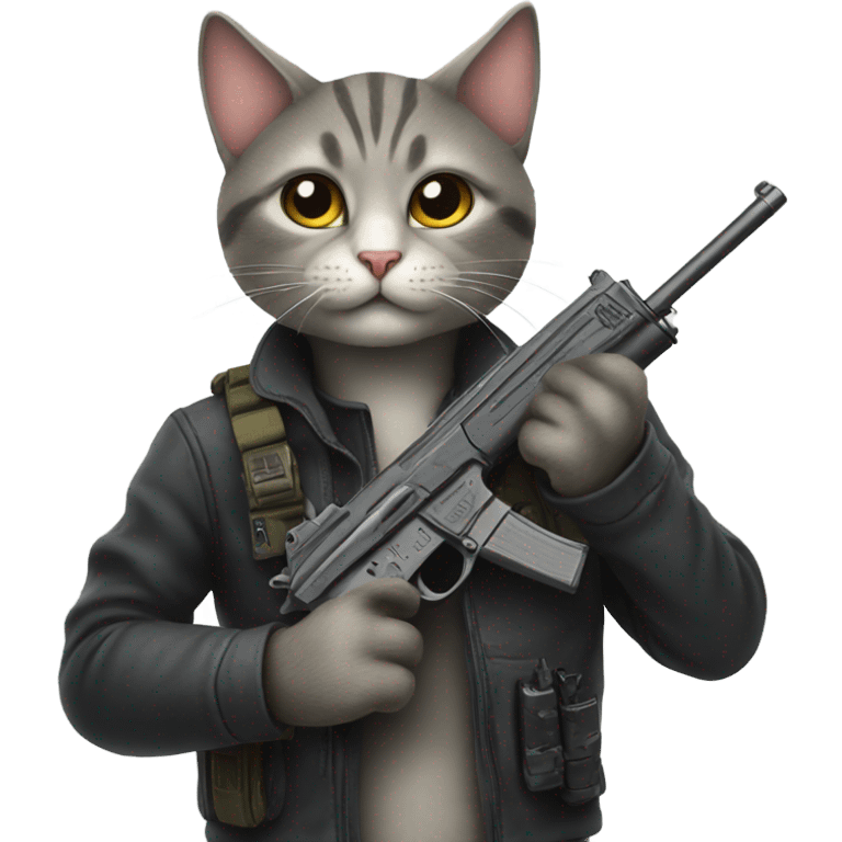 Cat with a gun emoji