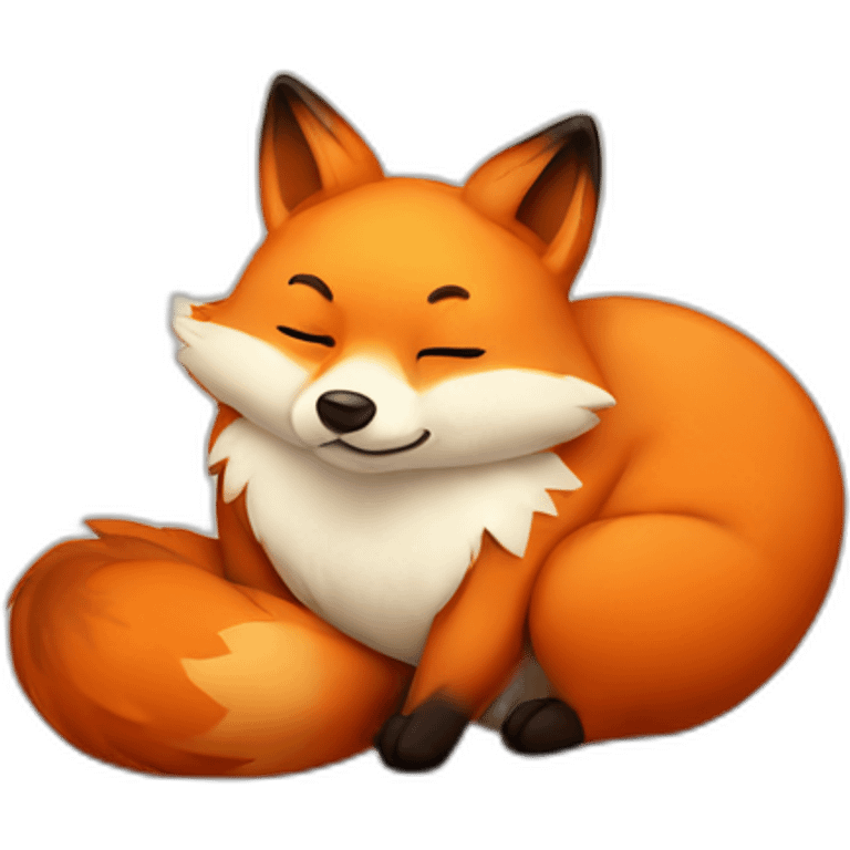 Fat drunk fox lies emoji